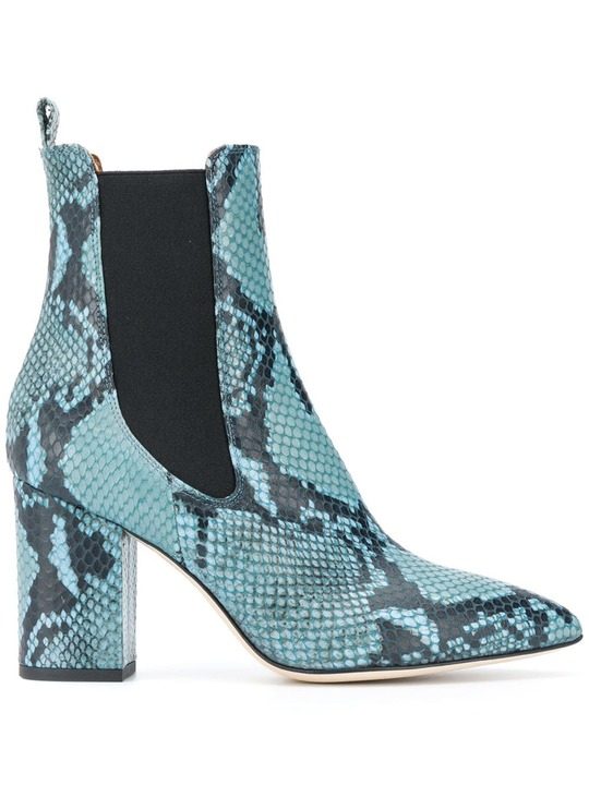 snakeskin heeled chelsea boots展示图