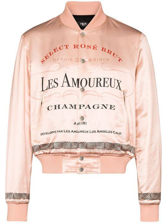 Les amoureux print bomber jacket展示图