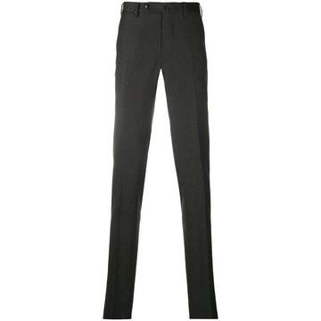 slim-fit wool blend trousers