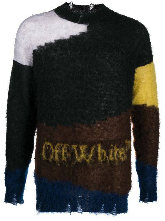 colour-block crew neck jumper展示图