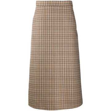 plaid check A-line skirt