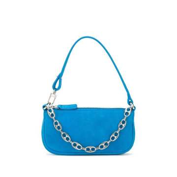 suede chain link bag
