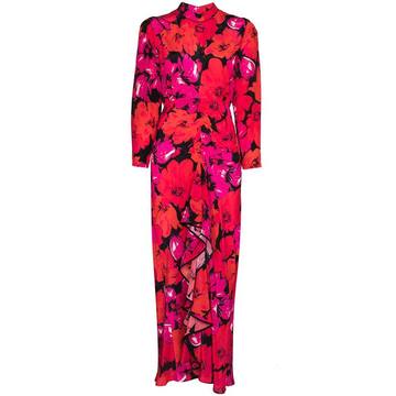 Dani floral cutout silk dress