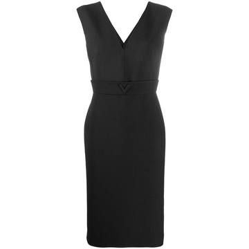 V-detail midi dress