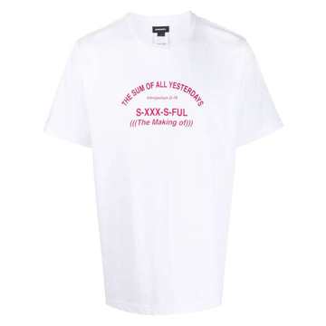 slogan print crew neck T-shirt