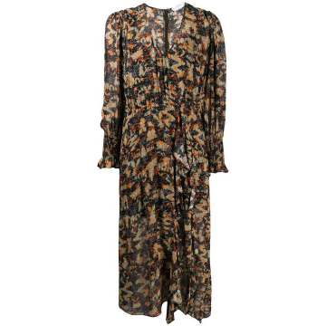 abstract-print flared dress