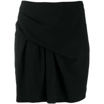 high-waisted asymmetric skirt