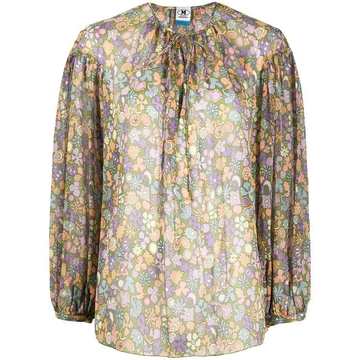 floral-print chiffon blouse