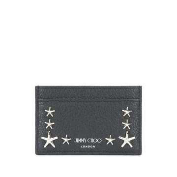 star studded leather card holder