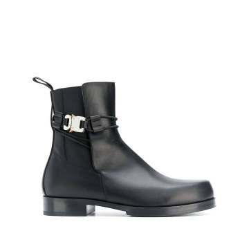 buckle-strap ankle boots