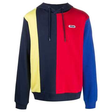 colour block drawstring hoodie