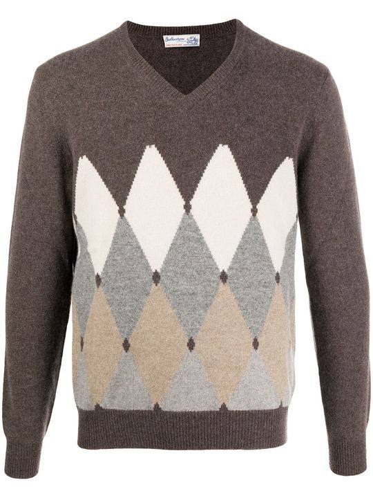 argyle knit jumper展示图