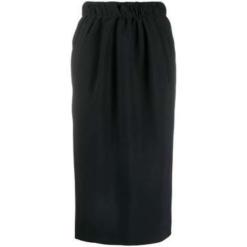 high-waist midi skirt