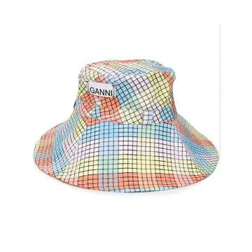 seersucker check bucket hat