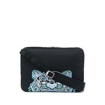 embroidered Tiger motif briefcase