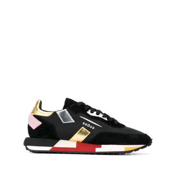 colour-block low-top sneakers