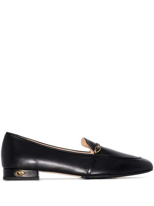 black Fabrizio leather loafers展示图