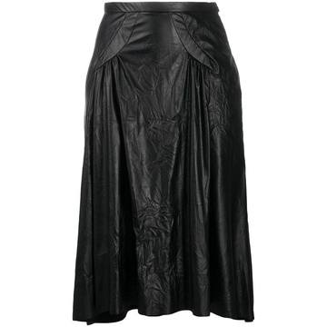 high-waisted pleat-detail skirt