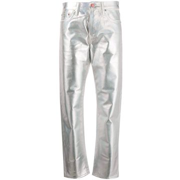 1997 Holographic Foil straight-leg jeans