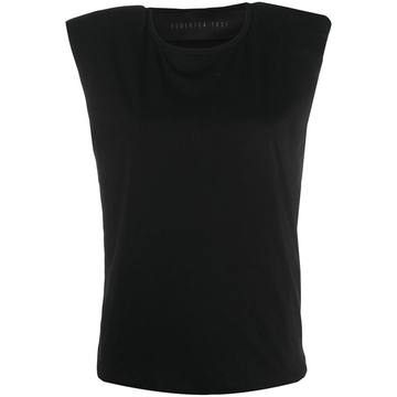 padded shoulder sleeveless top