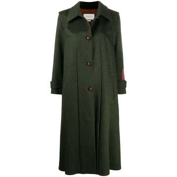 single-breasted wool swing coat