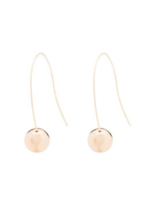 gold tone polished ball drop wire earrings展示图