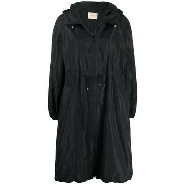 drawstring-waist parka coat