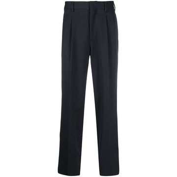 straight-leg wool trousers