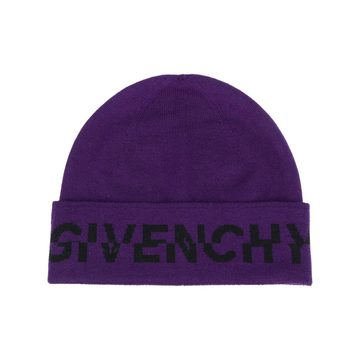 logo print beanie