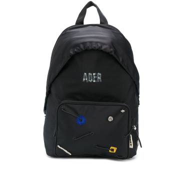 logo-print hooded backpack