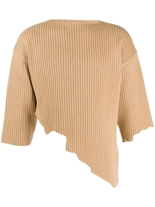 asymmetric ribbed-knit jumper展示图