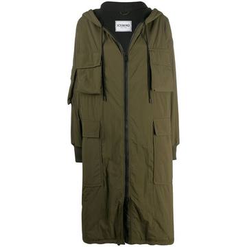 oversized hooded logo coat