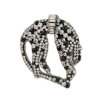 crystal-embellished abstract brooch