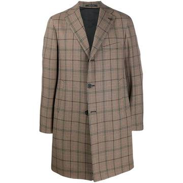 single breasted check coat