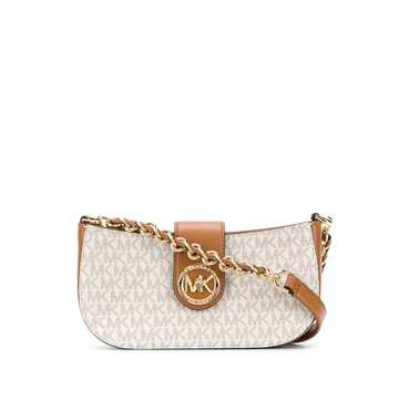 all-over logo chain shoulder bag