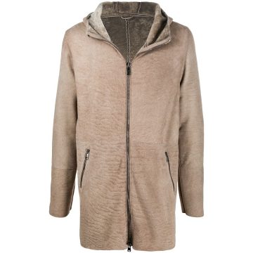 zip-up hooded coat
