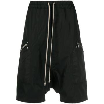 drawstring drop-crotch shorts