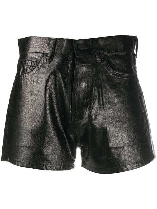 faux-leather slim fit shorts展示图