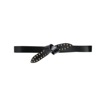 stud-embellished tied leather belt