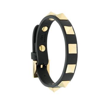 Rockstud embellished leather bracelet