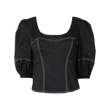 short-sleeved bustier blouse