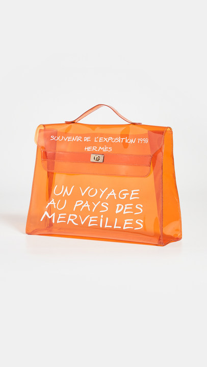 Hermes Orange Vinyl Kelly 包展示图