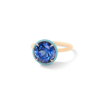 Blue Sapphire Round Cocktail Ring