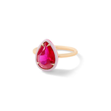 Ruby Pear Cocktail Ring