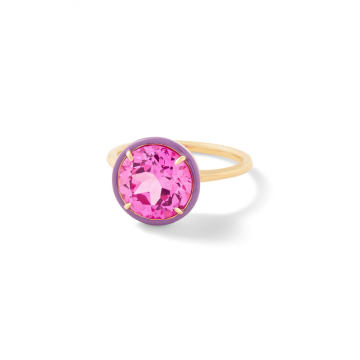 Pink Sapphire Round Cocktail Ring