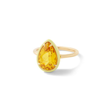 Yellow Sapphire Pear Cocktail Ring