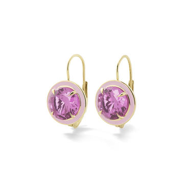 Pink Sapphire Round Cocktail Earrings