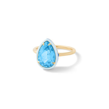 Blue Topaz Pear Cocktail Ring