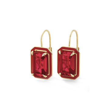 Ruby Rectangle Cocktail Earrings