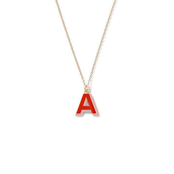 Double Enamel Letter Shadow Pendant